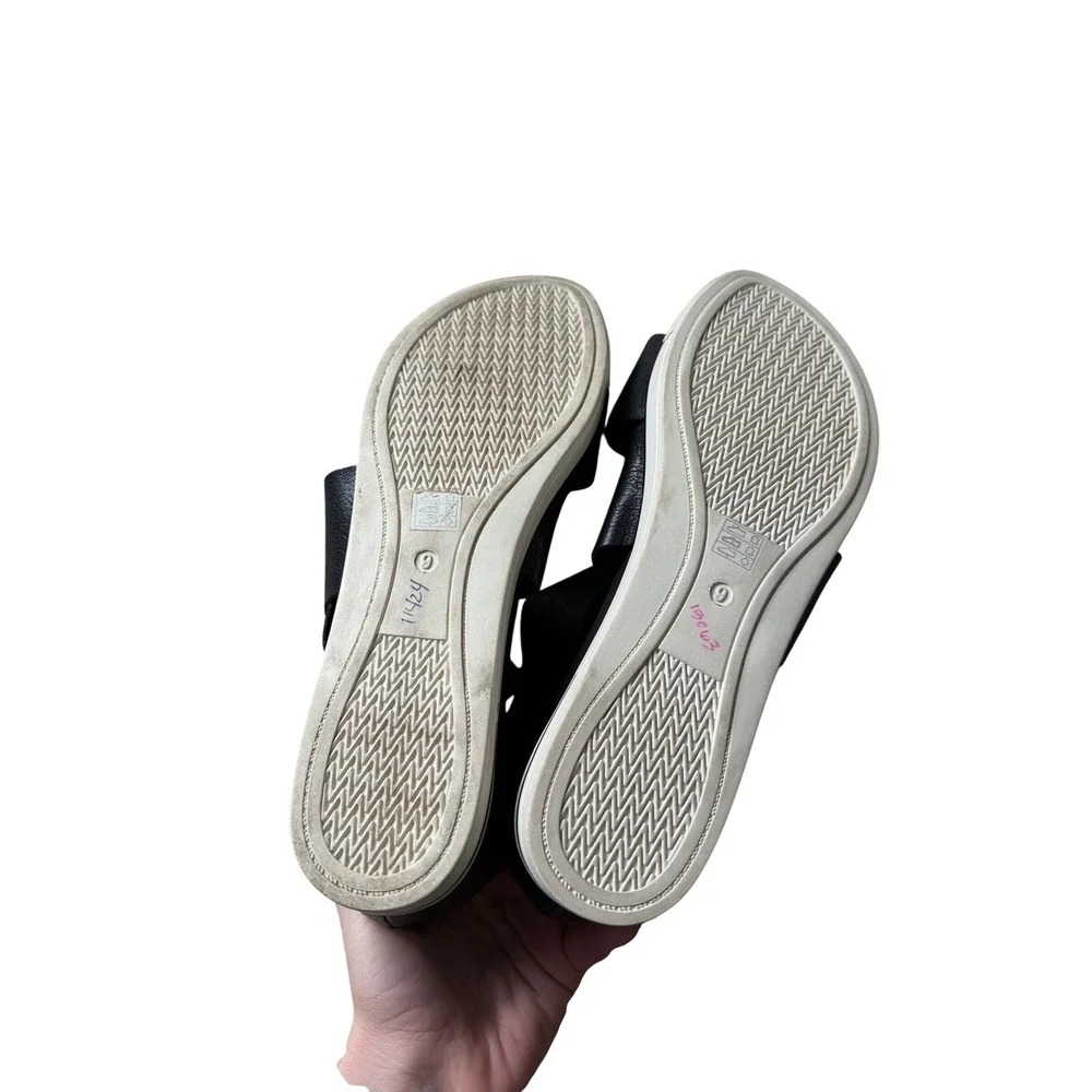 Eileen‎ Fisher Sneaker Sandals Sport Tumbled Leather Black 9